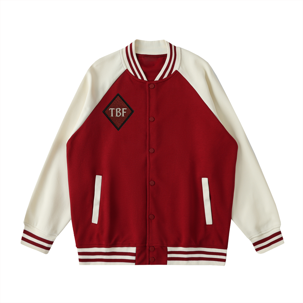 Diamond Two Tone Raglan Sleeve Varsity Jacket
