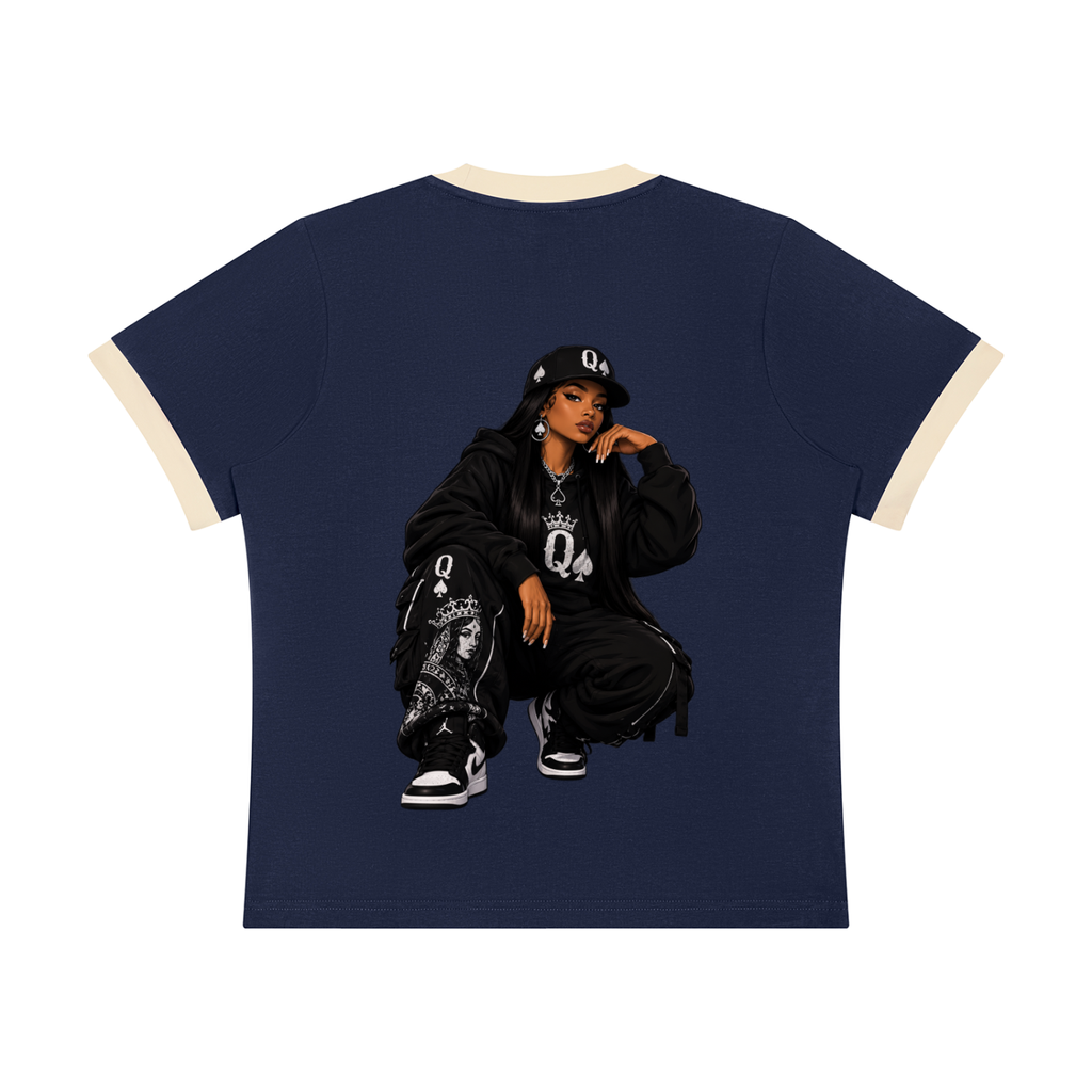 Women's Sorona Ringer T-Shirt- Queen of Spades