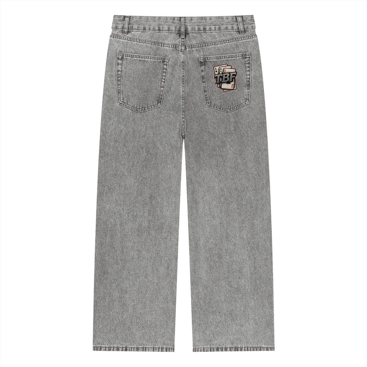 TBF Card Unisex Vintage Wash Straight Leg Jeans