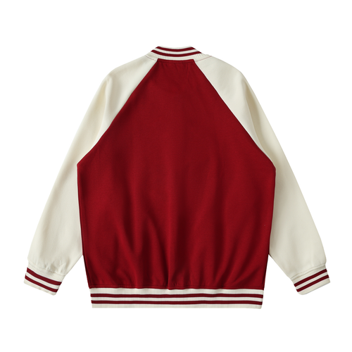 Diamond Two Tone Raglan Sleeve Varsity Jacket