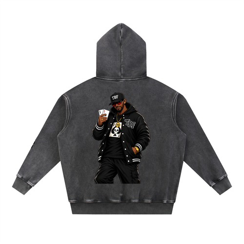 Snow Wash Fleece Oversize Hoodie