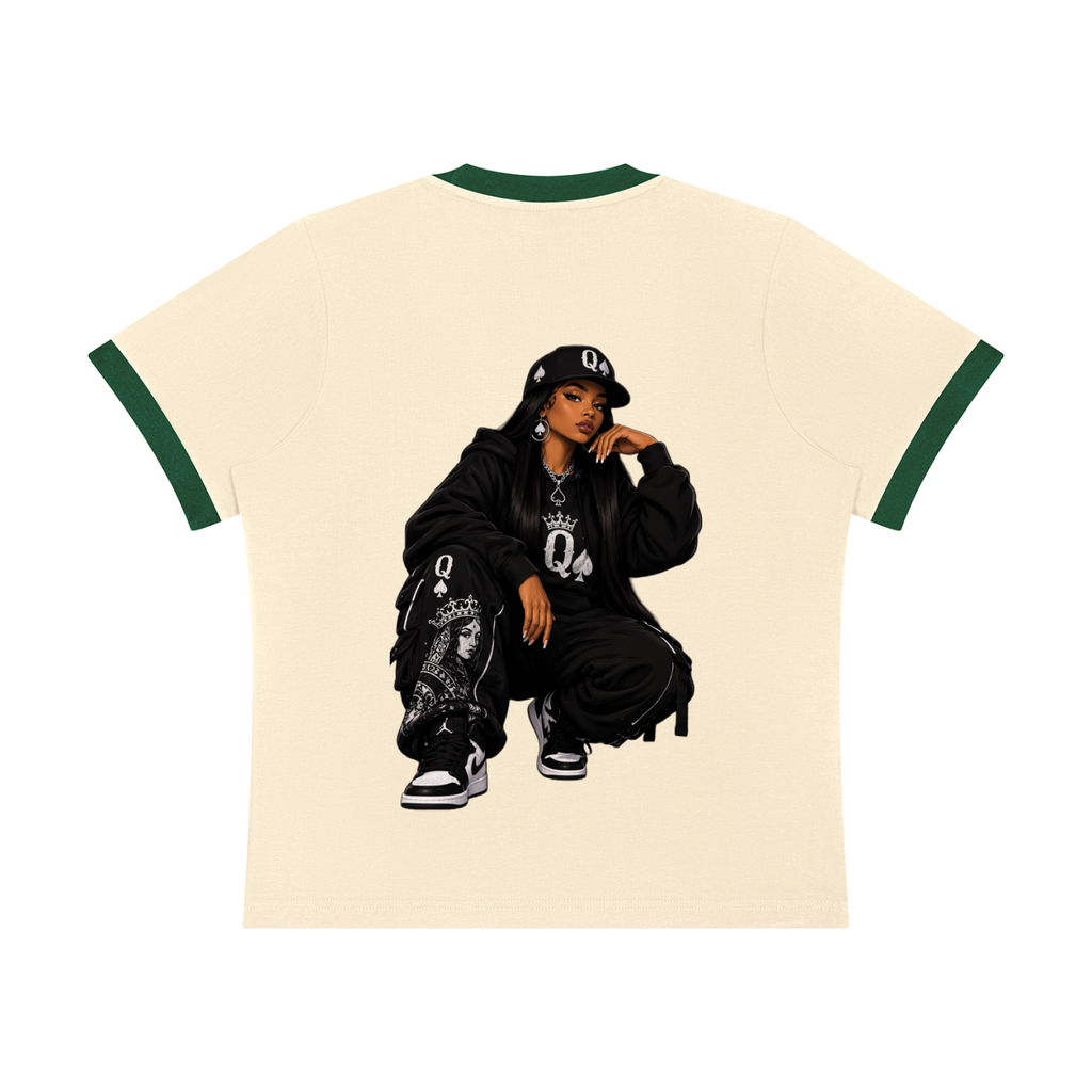 Women's Sorona Ringer T-Shirt- Queen of Spades