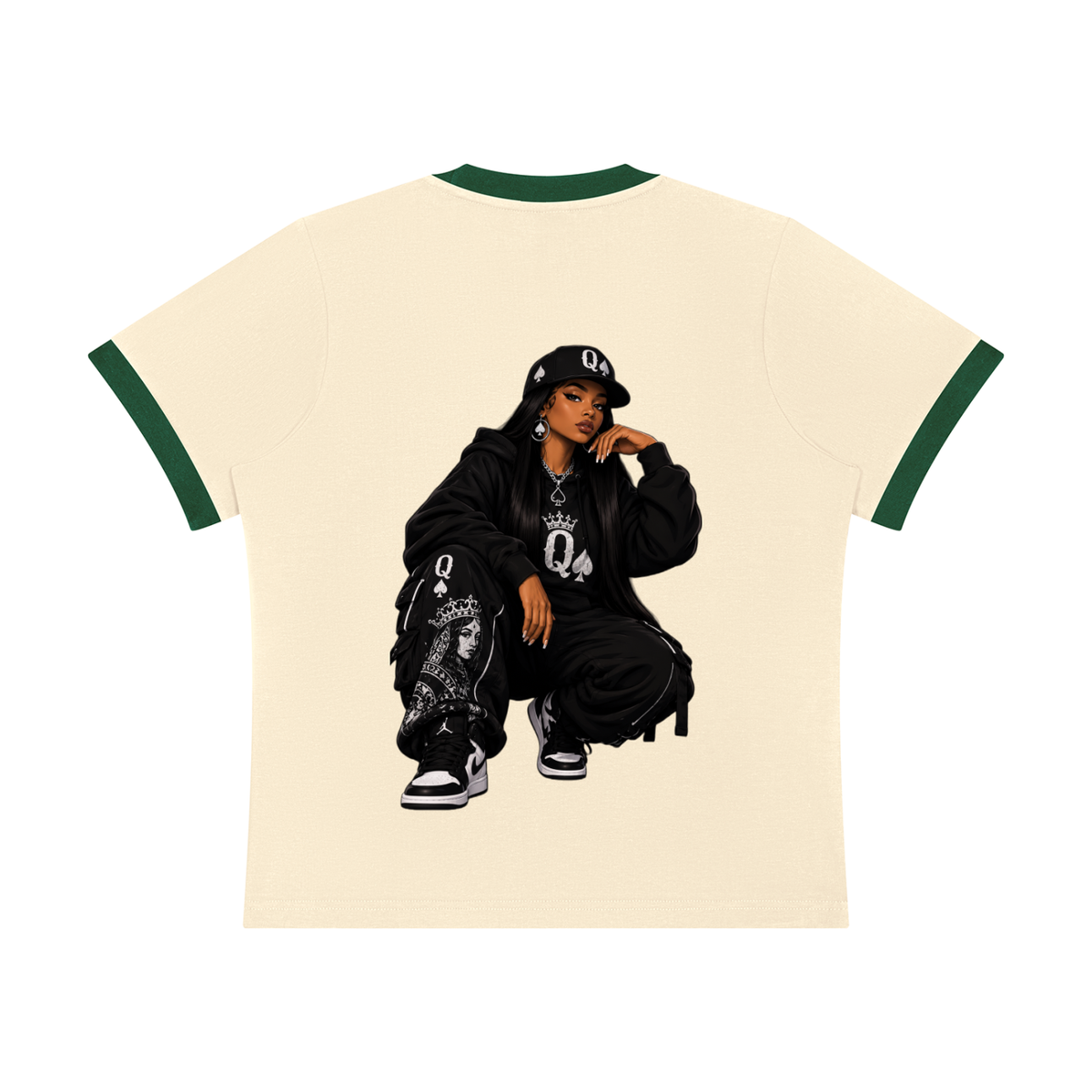 Women's Sorona Ringer T-Shirt- Queen of Spades
