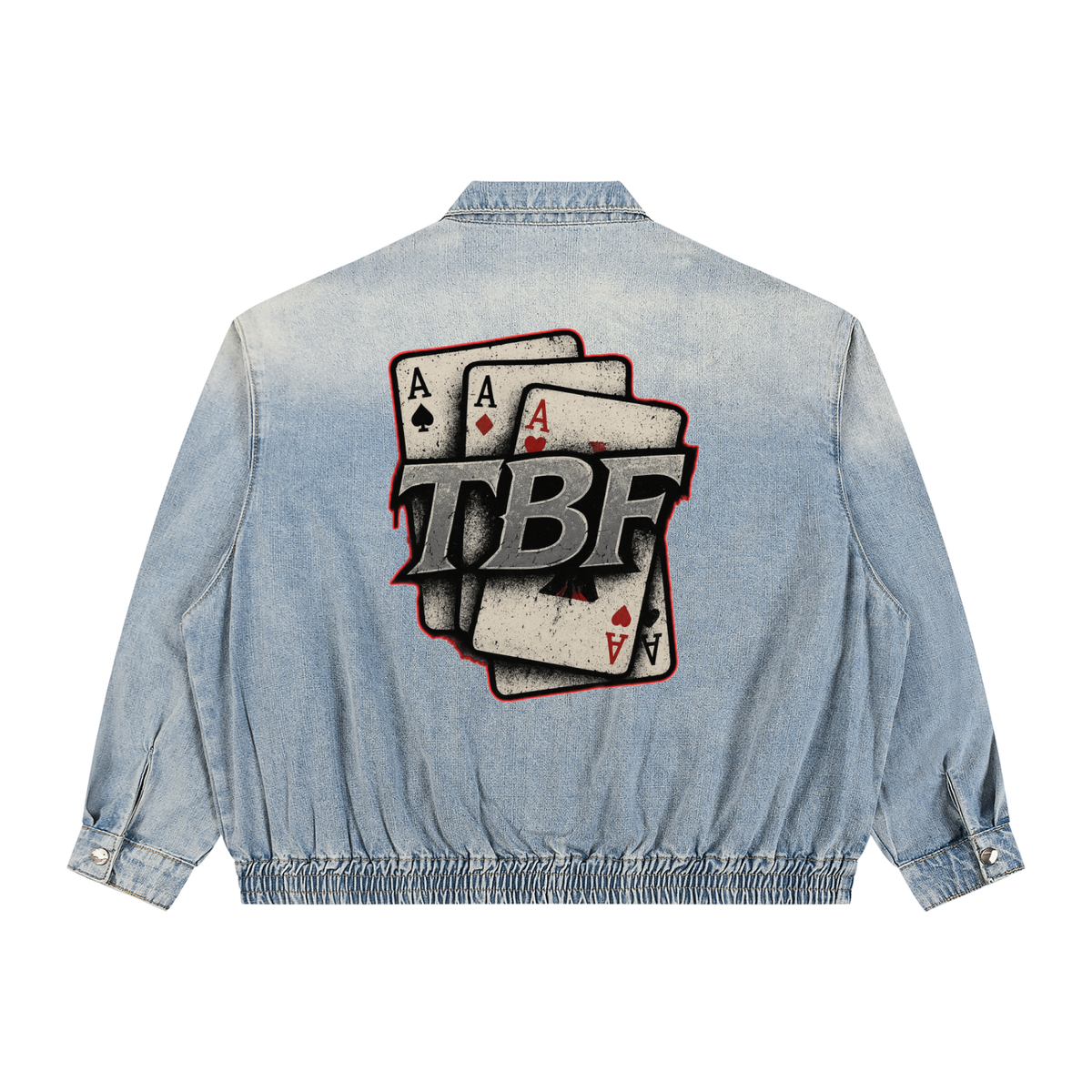 Unisex Vintage Wash Full-Zip Denim Jacket