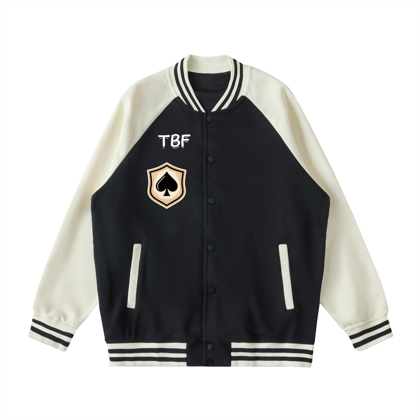 Spade Two Tone Raglan Sleeve Varsity Jacket