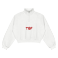 Women’s Queen of Spades symbol Loose Fleece Quarter-Zip Sweatshirt