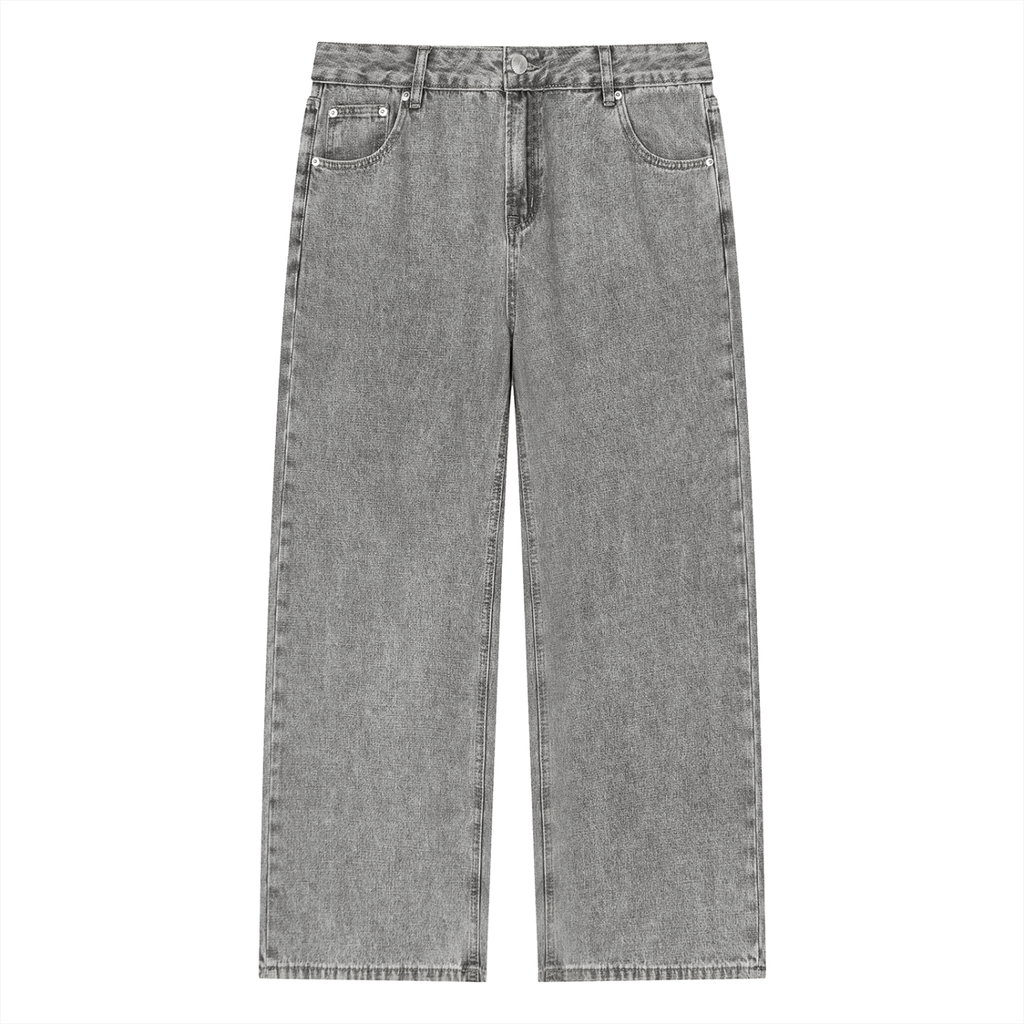 TBF Card Unisex Vintage Wash Straight Leg Jeans
