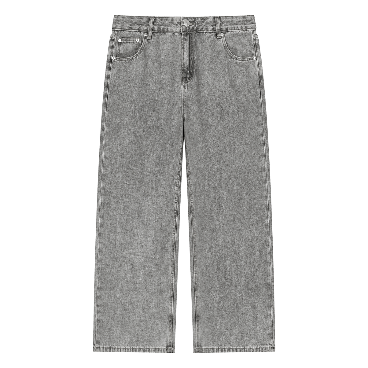 TBF Card Unisex Vintage Wash Straight Leg Jeans