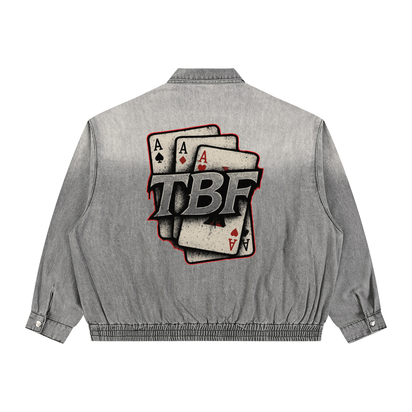 Unisex Vintage Wash Full-Zip Denim Jacket