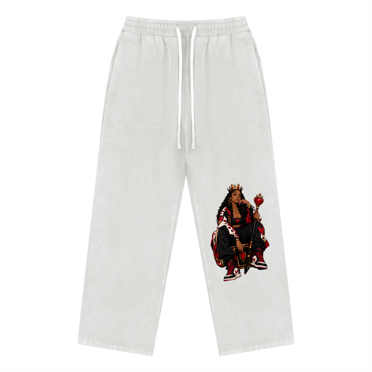 Quen of Hearts Unisex Vintage Wash Fleece Sweatpants