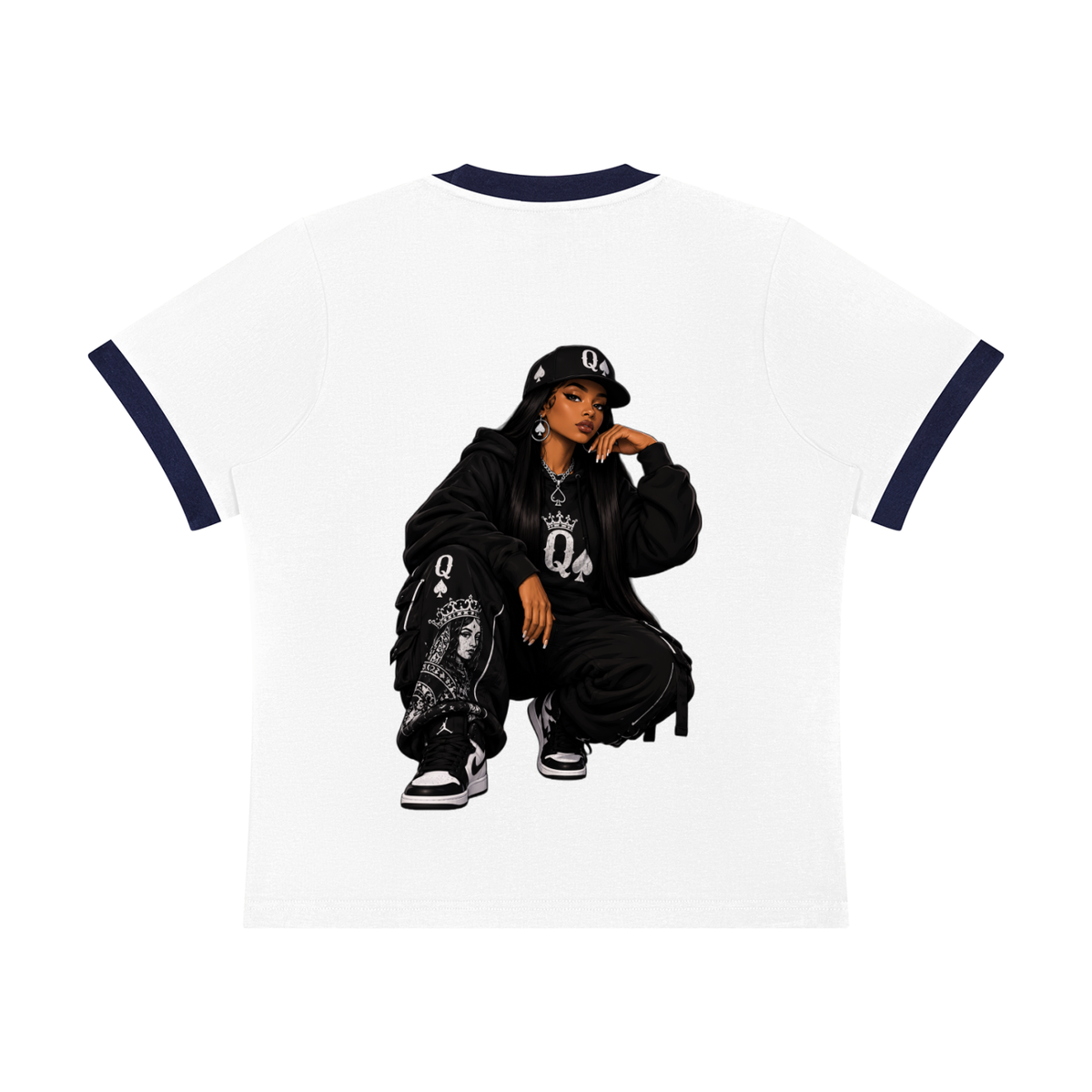 Women's Sorona Ringer T-Shirt- Queen of Spades