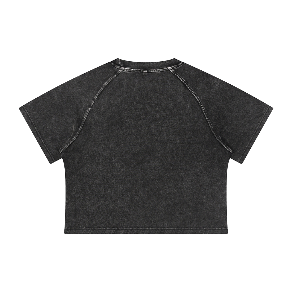 Queen of Diamonds Mineral Wash Raglan Crop T-Shirt