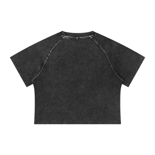 Queen of Diamonds Washed Crop Tee
