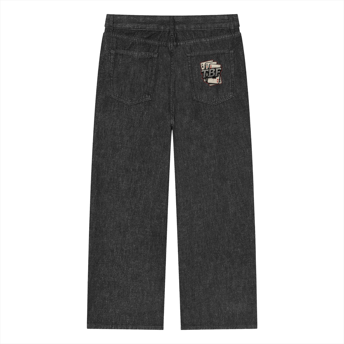 TBF Card Unisex Vintage Wash Straight Leg Jeans