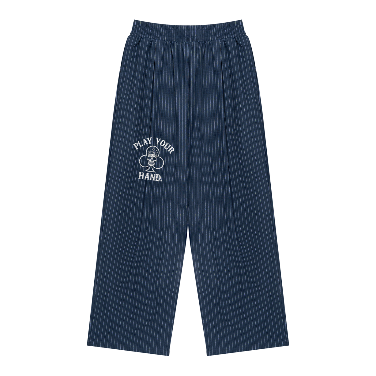 Unisex Striped Pleated Pants