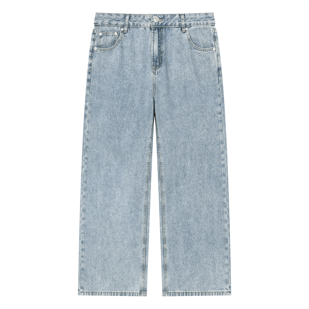 TBF Card Unisex Vintage Wash Straight Leg Jeans