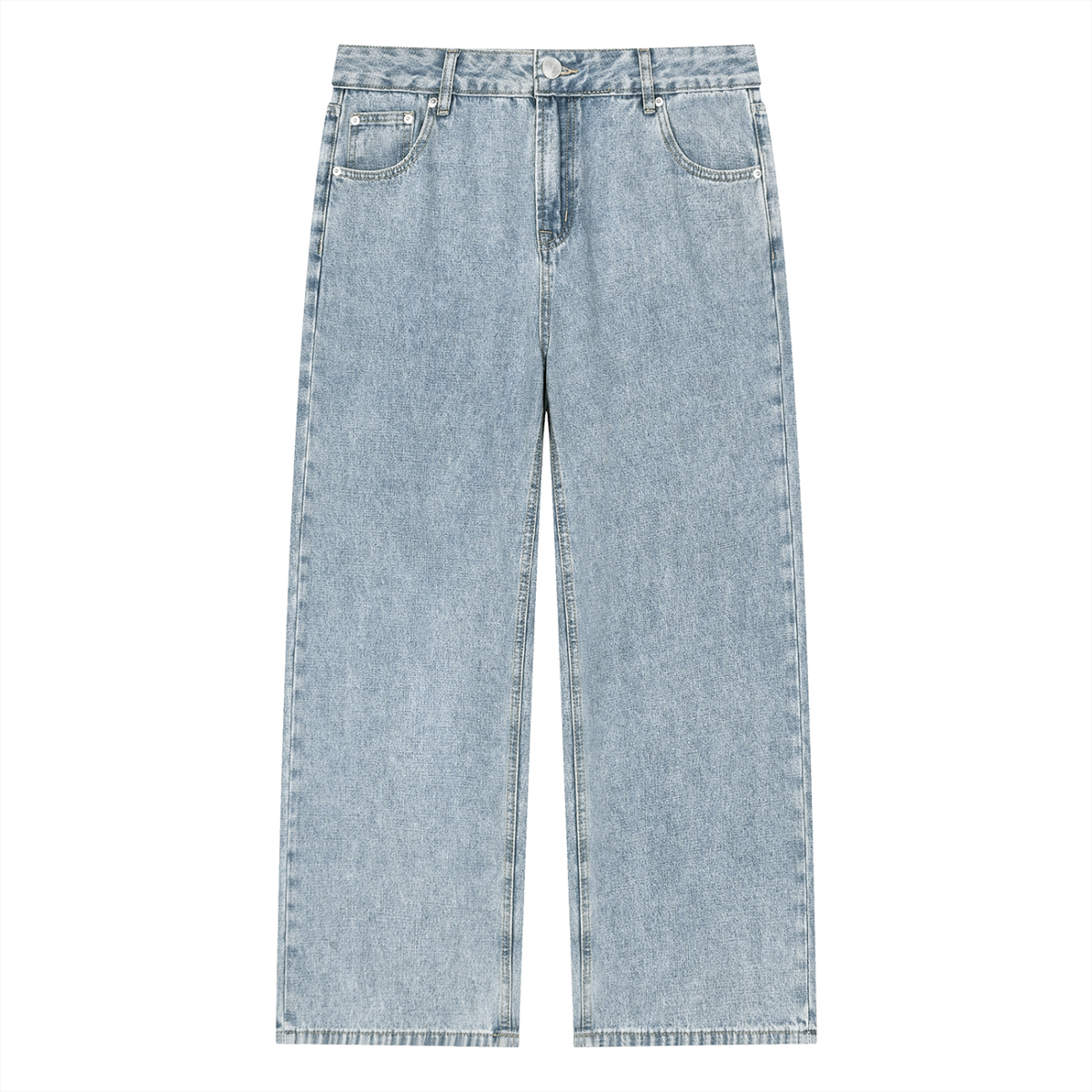 TBF Card Unisex Vintage Wash Straight Leg Jeans