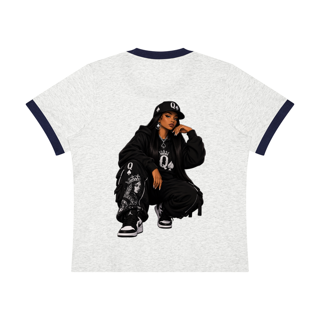 Women's Sorona Ringer T-Shirt- Queen of Spades