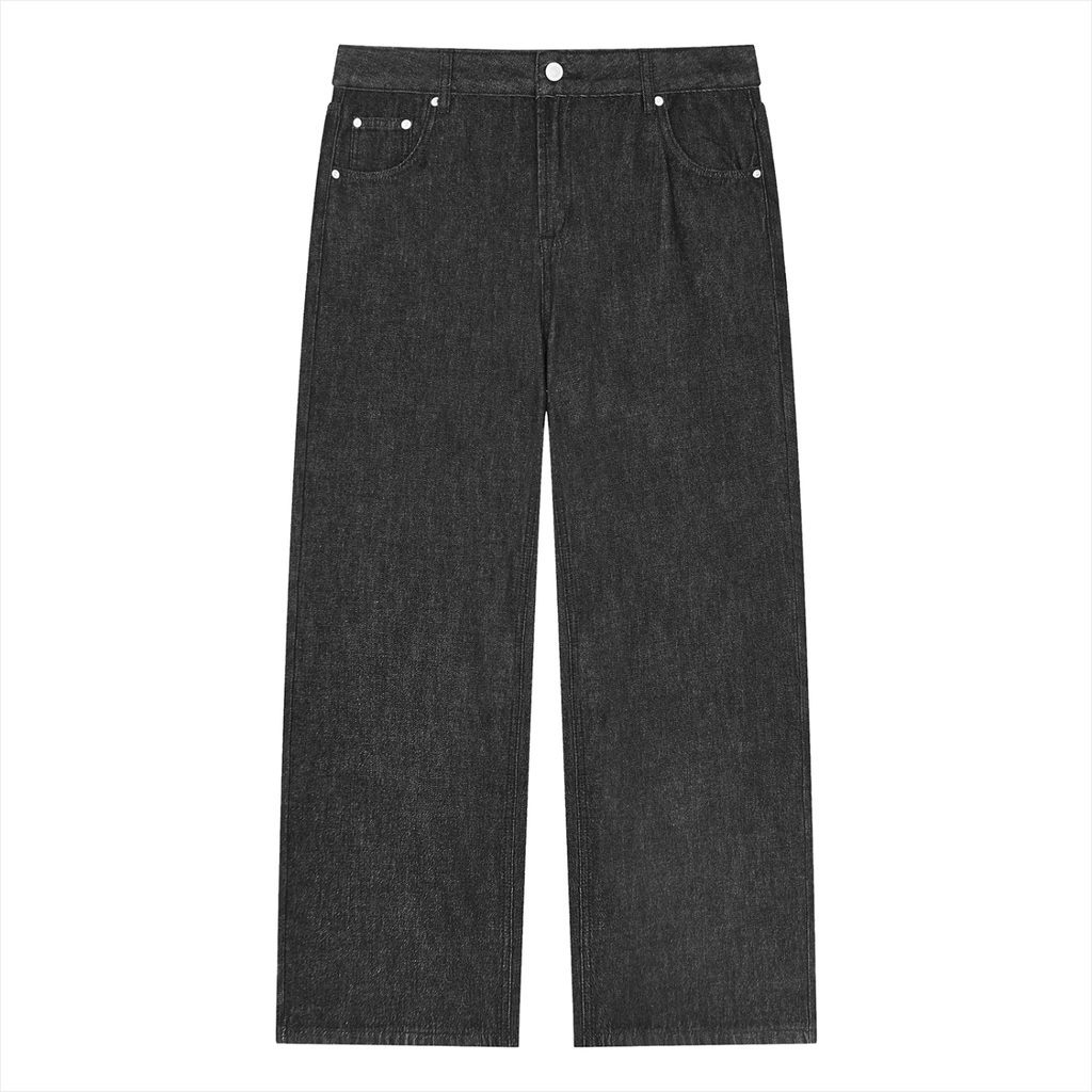 TBF Card Unisex Vintage Wash Straight Leg Jeans